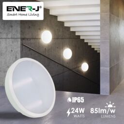 ENER-J 24W LED Bulkhead Ceiling Light in White - Size: 25 cm diameter x 19 cm high - thumbnail 4