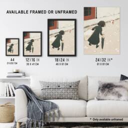 Artery8 Parisian Life The Little Laundress Bonnard Framed Wall Art Print in Beige - Size: A4 - thumbnail 3