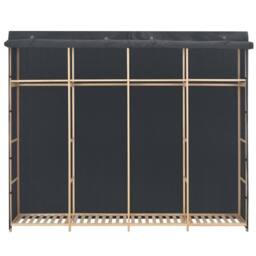 Berkfield Home Wardrobe Grey 200x40x170 cm Fabric - Size: 200 x 40 x 170 cm - thumbnail 3