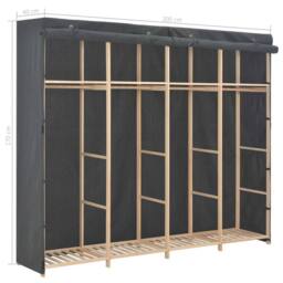 Berkfield Home Wardrobe Grey 200x40x170 cm Fabric - Size: 200 x 40 x 170 cm - thumbnail 6