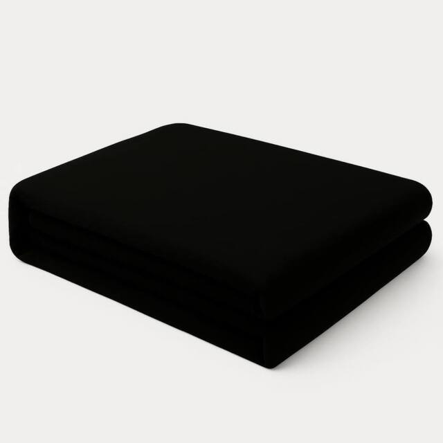 Homes-Linen Plain Dyed Flat Sheet Polycotton Blend Easy Care Bed Linen in Black - Size: Single - image 1