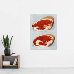 "Artery8 Beef Sirloins Illustration Vintage Wall Art Print Poster in Blue - Size: W18"" x H24""" - thumbnail 4