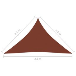 Berkfield Home Sunshade Sail Oxford Fabric Triangular 2.5x2.5x3.5 m Terracotta in Brown - thumbnail 6