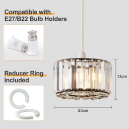 Harper Living Easy Fit Pendant Shade, Matt Black Ceiling Light Shade, Diameter 23cm - thumbnail 7