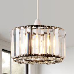 Harper Living Easy Fit Pendant Shade, Matt Black Ceiling Light Shade, Diameter 23cm - thumbnail 1