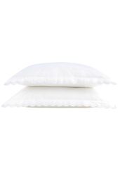 CHRISTY Scallop Edge Cotton Sateen Oxford Pillowcases in White - thumbnail 1