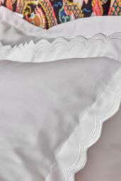 CHRISTY Scallop Edge Cotton Sateen Oxford Pillowcases in White - thumbnail 2