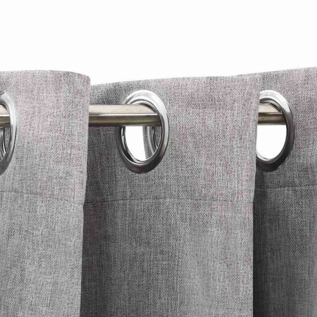 Berkfield Home Linen-Look Blackout Curtains with Grommets 2pcs Grey 140x225cm - Size: 140x225 cm - image 1