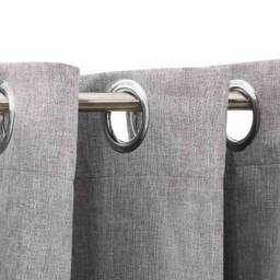 Berkfield Home Linen-Look Blackout Curtains with Grommets 2pcs Grey 140x225cm - Size: 140x225 cm - thumbnail 1