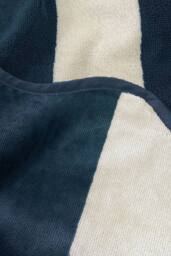 Allure Bath Fashions Large Scalloped Striped Beach Towel - 100% Cotton in Navy - thumbnail 3