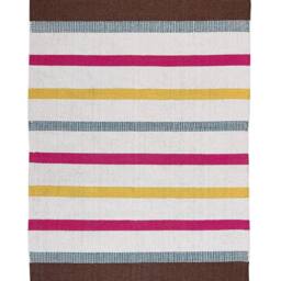 Wyld and Coco Handwoven Cotton Area Rag Rug Multicolour Stripes 160 x 230 cm - Size: 160 cm x 230 cm - thumbnail 2