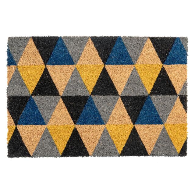 Nicola Spring Coir Door Mat - 60 x 40cm - Geometric - Size: 40 cm x 60 cm - image 1