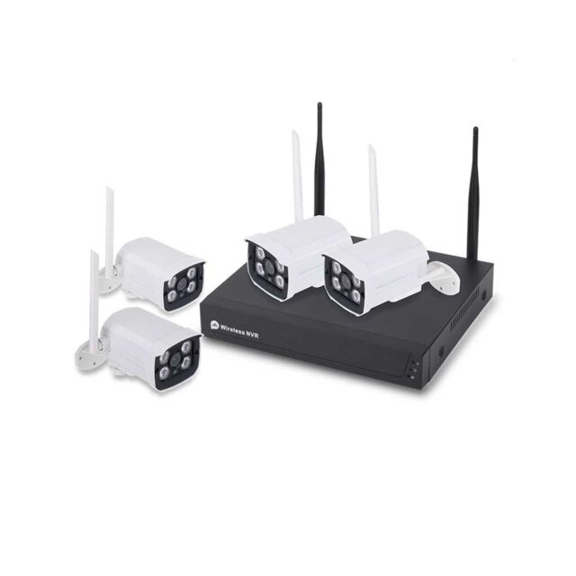 ENER-J WiFi NVR kit (8ch wireless NVR+4pc wireless camera) 2.0MP-1080P, With ENERJSMART App, UK Plug with CE in White - image 1