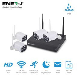ENER-J WiFi NVR kit (8ch wireless NVR+4pc wireless camera) 2.0MP-1080P, With ENERJSMART App, UK Plug with CE in White - thumbnail 2
