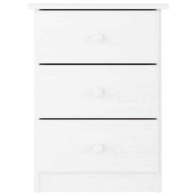 Berkfield Home Beautiful Bedside Cabinet ALTA White 41x35x55 cm Solid Wood Pine - Size: 41 x 35 x 55 cm - image 1