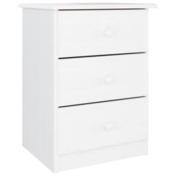 Berkfield Home Beautiful Bedside Cabinet ALTA White 41x35x55 cm Solid Wood Pine - Size: 41 x 35 x 55 cm - thumbnail 3