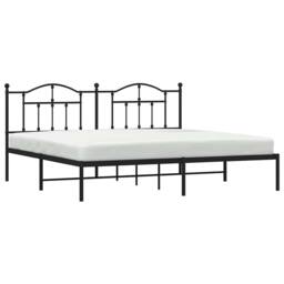 Berkfield Home Metal Bed Frame with Headboard Black 193x203 cm - thumbnail 5