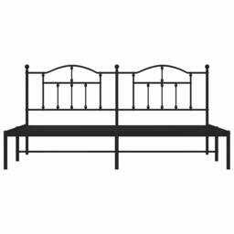 Berkfield Home Metal Bed Frame with Headboard Black 193x203 cm - thumbnail 6