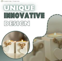 Marco Paul Set of 6 Wooden Heart Tea Light Holder Candle Holder Home Décor in White - thumbnail 3