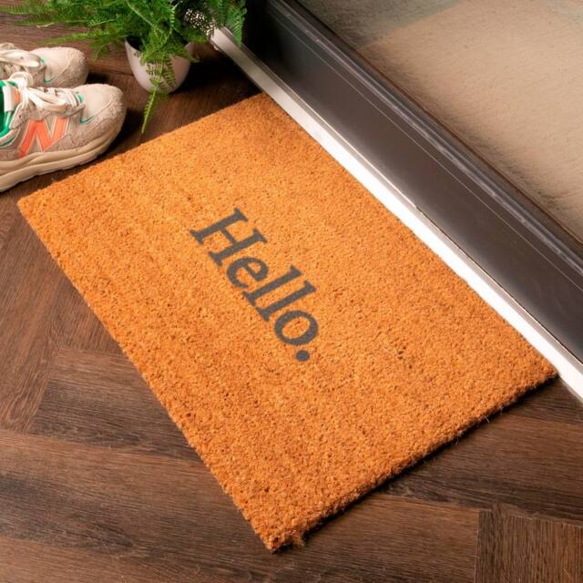 Artsy Mats Grey Modern Hello Dot Doormat - Size: 40 cm x 60 cm - image 1