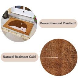 Marco Paul Brown Coir Hedgehog Nonslip Doormat 75x45cm - Size: 45 cm x 75 cm - thumbnail 6