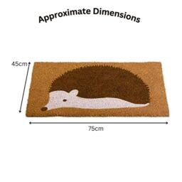 Marco Paul Brown Coir Hedgehog Nonslip Doormat 75x45cm - Size: 45 cm x 75 cm - thumbnail 2