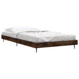 Berkfield Home Bed Frame Smoked Oak 100x200 cm Engineered Wood in Brown - thumbnail 3