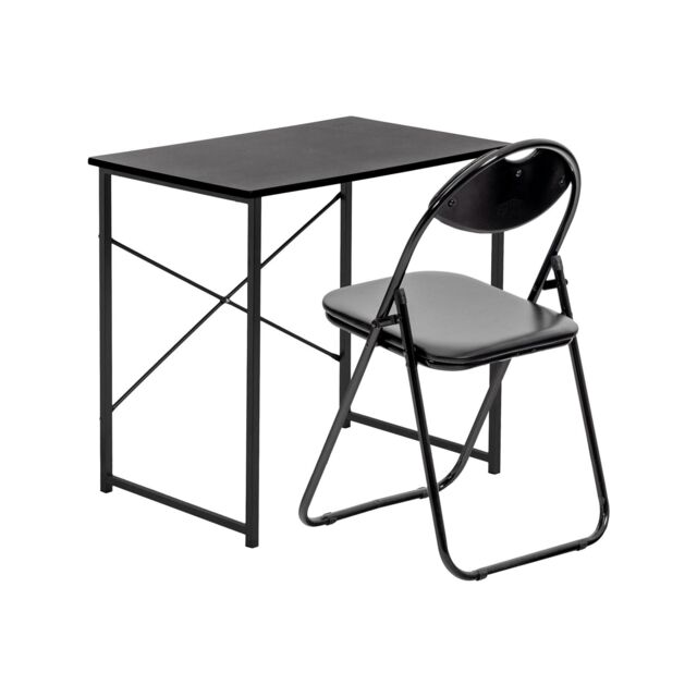Harbour Housewares Wood Desk & Chair Set in Black - image 1