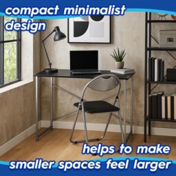Harbour Housewares Wood Desk & Chair Set in Black - thumbnail 4