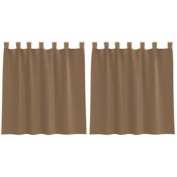 Berkfield Home Voile Curtains with Loops 2 pcs Light Brown 140x140 cm - thumbnail 3