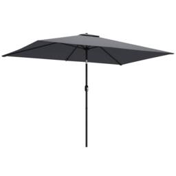 OUTSUNNY Garden Parasol, Outdoor Umbrella with Tilt Function, Dark Grey - Size: 3m x 2m - thumbnail 2