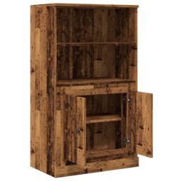 Berkfield Home Highboard Old Wood 60x35.5x103.5 cm Engineered Wood in Brown - thumbnail 4