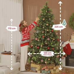HOMCOM Christmas Tree with Colourful DIY LEDs, Remote, Carolina Pine in Green - Size: 6ft - thumbnail 3