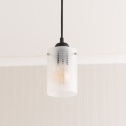 ValueLights Elsie Frosted Glass Spotted Ceiling Small Cylinder Lamp Shade in White
