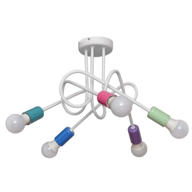 Netlighting Oxford Multi Arm Semi Flush Ceiling Light White MultiColoured 60cm