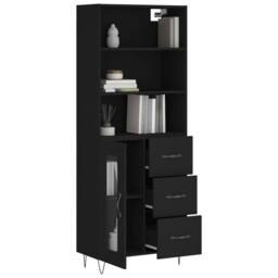 Berkfield Home Highboard Black 69.5x34x180 cm Engineered Wood - thumbnail 1