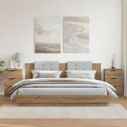 Berkfield Home Classic Bedside Cabinets 2 pcs Artisan Oak 40x36x65 cm Engineered Wood in Brown - Size: 40 x 36 x 65 cm - thumbnail 2