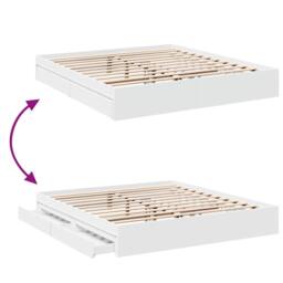 Berkfield Home Modern Bed Frame with Drawers without Mattress White 180x200 cm S - Size: Super King - thumbnail 7
