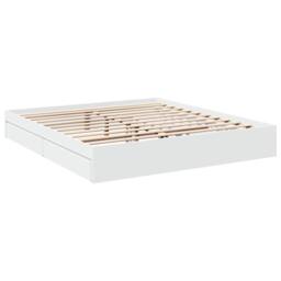 Berkfield Home Modern Bed Frame with Drawers without Mattress White 180x200 cm S - Size: Super King - thumbnail 1