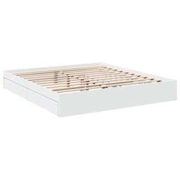 Berkfield Home Modern Bed Frame with Drawers without Mattress White 180x200 cm S - Size: Super King - thumbnail 6