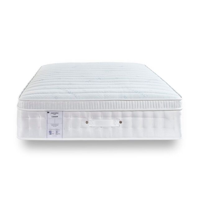 Rest Relax Caesar 1500 Pocket Sprung Box Top Mattress in White - Size: Super King - image 1