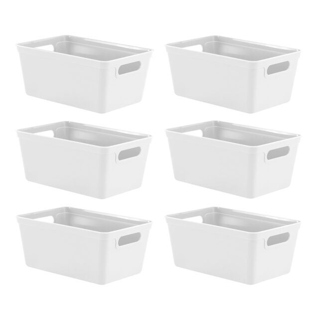 simpa 4L Plastic Studio Organiser Trays with Handles - Set of 6 in White - image 1