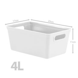 simpa 4L Plastic Studio Organiser Trays with Handles - Set of 6 in White - thumbnail 4