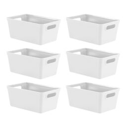simpa 4L Plastic Studio Organiser Trays with Handles - Set of 6 in White - thumbnail 1