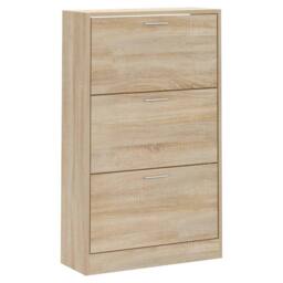 Berkfield Home Shoe Cabinet Sonoma Oak 63x24x103 cm Engineered Wood in Tan - Size: 63 x 24 x 103 cm