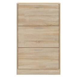 Berkfield Home Shoe Cabinet Sonoma Oak 63x24x103 cm Engineered Wood in Tan - Size: 63 x 24 x 103 cm - thumbnail 4