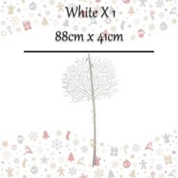 VFM e-Store Christmas Glitter Stem Decoration 88cm x 41cm White X 1 - Size: 88 cm x 41 cm - thumbnail 2
