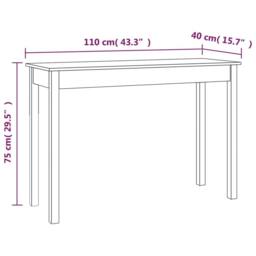 Berkfield Home Console Table 110x40x75 cm Solid Wood Pine in Light Tan - Size: 110 x 40 x 75 cm - thumbnail 8