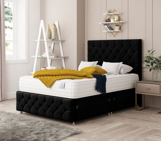 "Bed Choices Regency Divan Bed With 2 drawers, Mattress & 26"" Headboard in Black - Size: King" - image 1