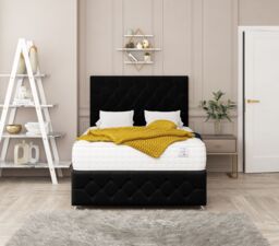 "Bed Choices Regency Divan Bed With 2 drawers, Mattress & 26"" Headboard in Black - Size: King" - thumbnail 2